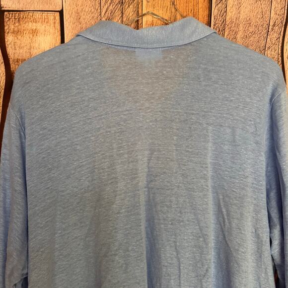 J. Jill Shirt Love Linen Button Down Relaxed Fit Coastal Blue Basic Plus Size 2X - Picture 5 of 9